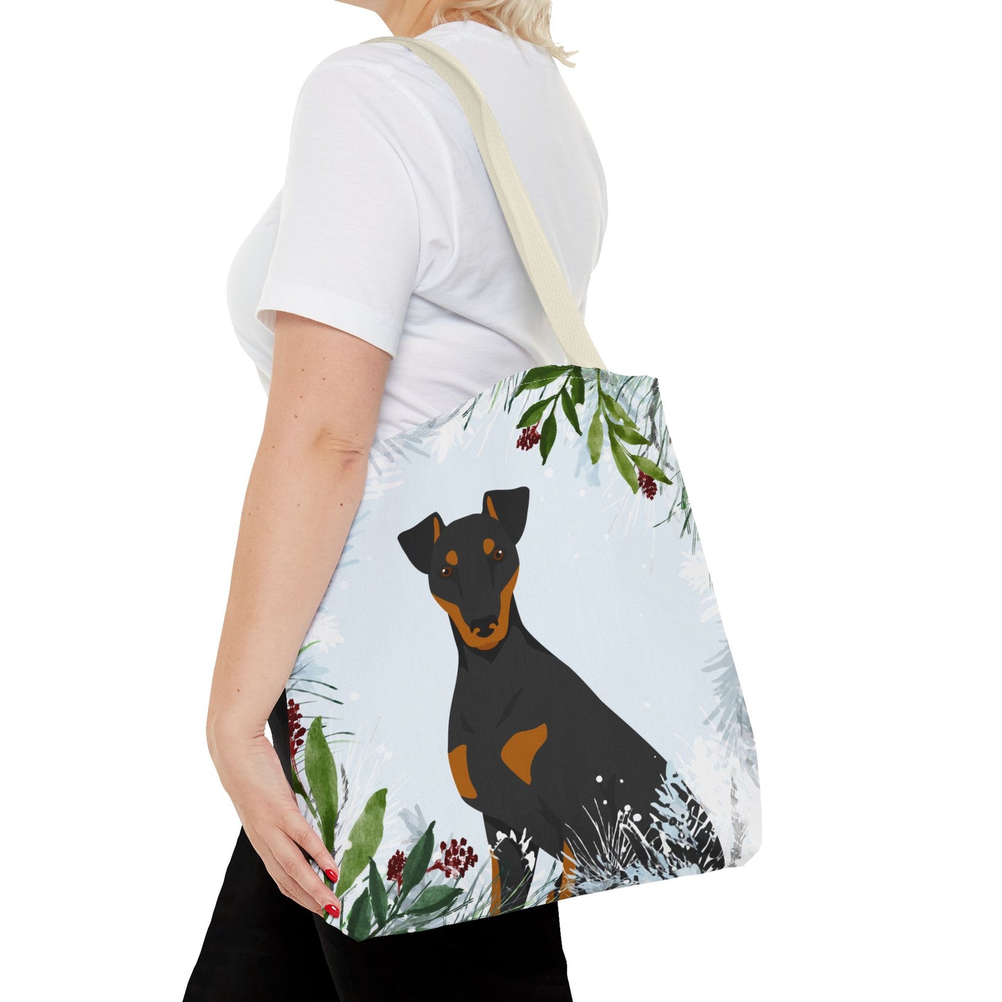 Manchester Terrier Dog Christmas Holiday Tote Bag 16x16