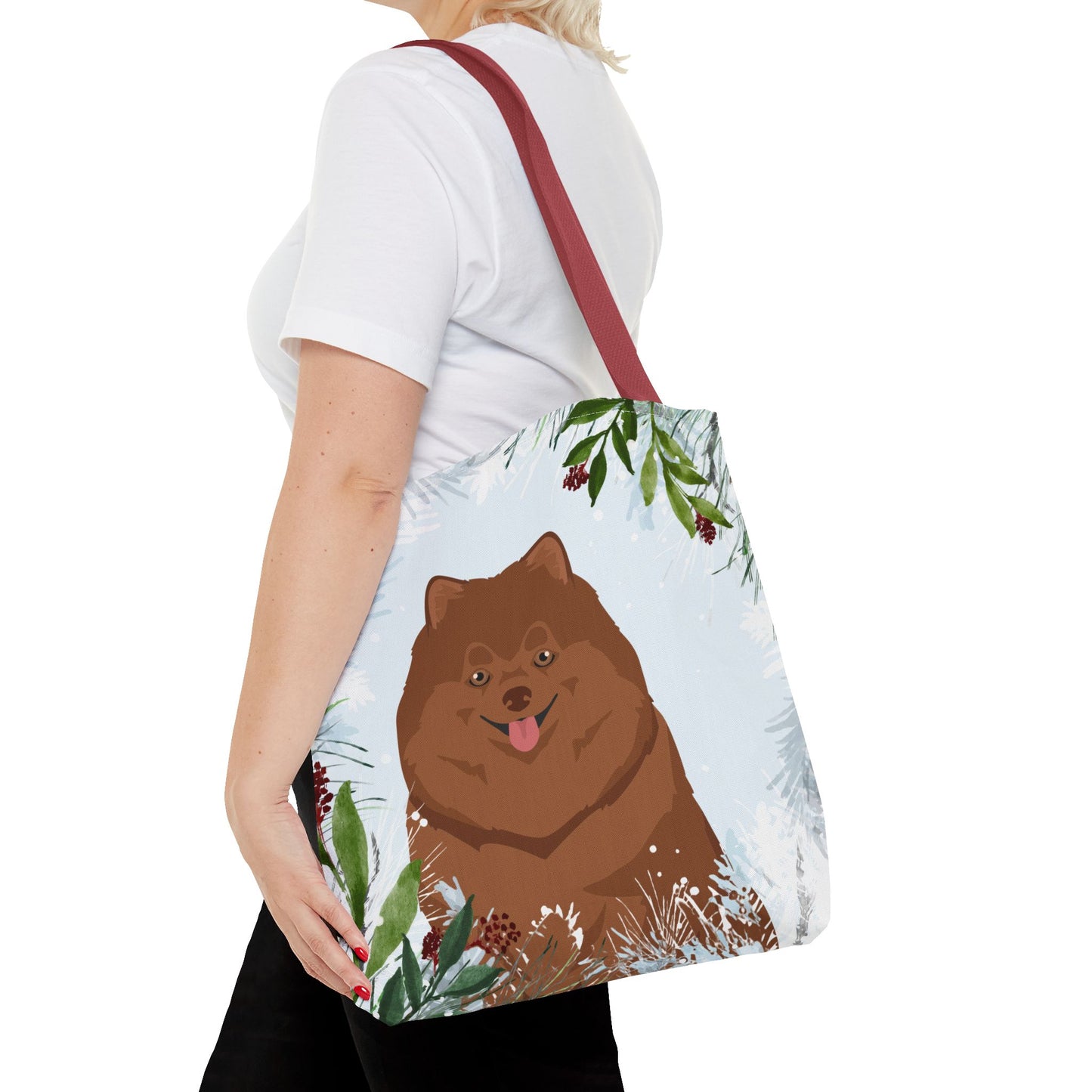 Pomeranian Dog Christmas Holiday Tote Bag 16x16