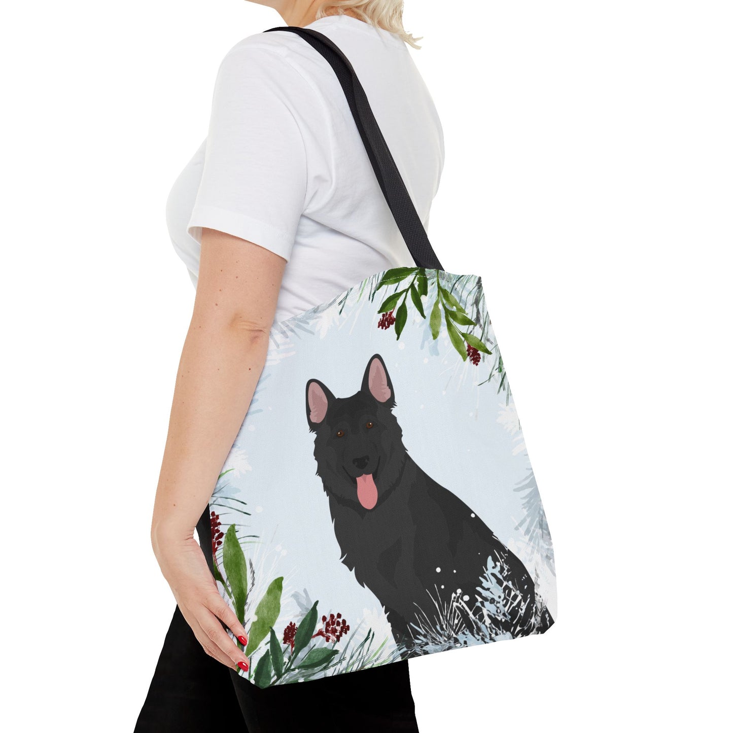 German Shepherd Dog Christmas Holiday Tote Bag 16x16