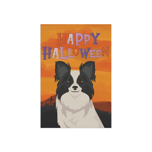 Papillon Dog Halloween Garden Flag