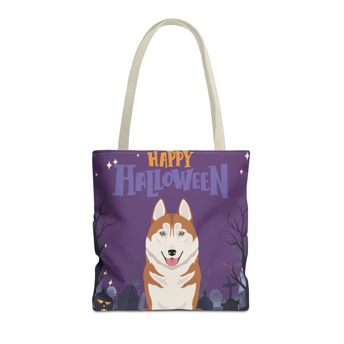 Siberian Husky Dog Happy Halloween Tote Bag 16x16