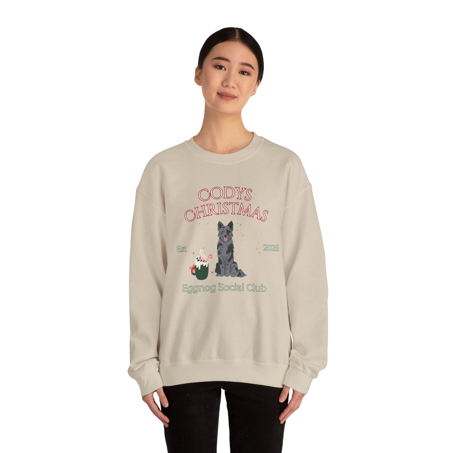 Mudi Dog Christmas Social Club Unisex Heavy Blend Crewneck Sweatshirt Custom Name