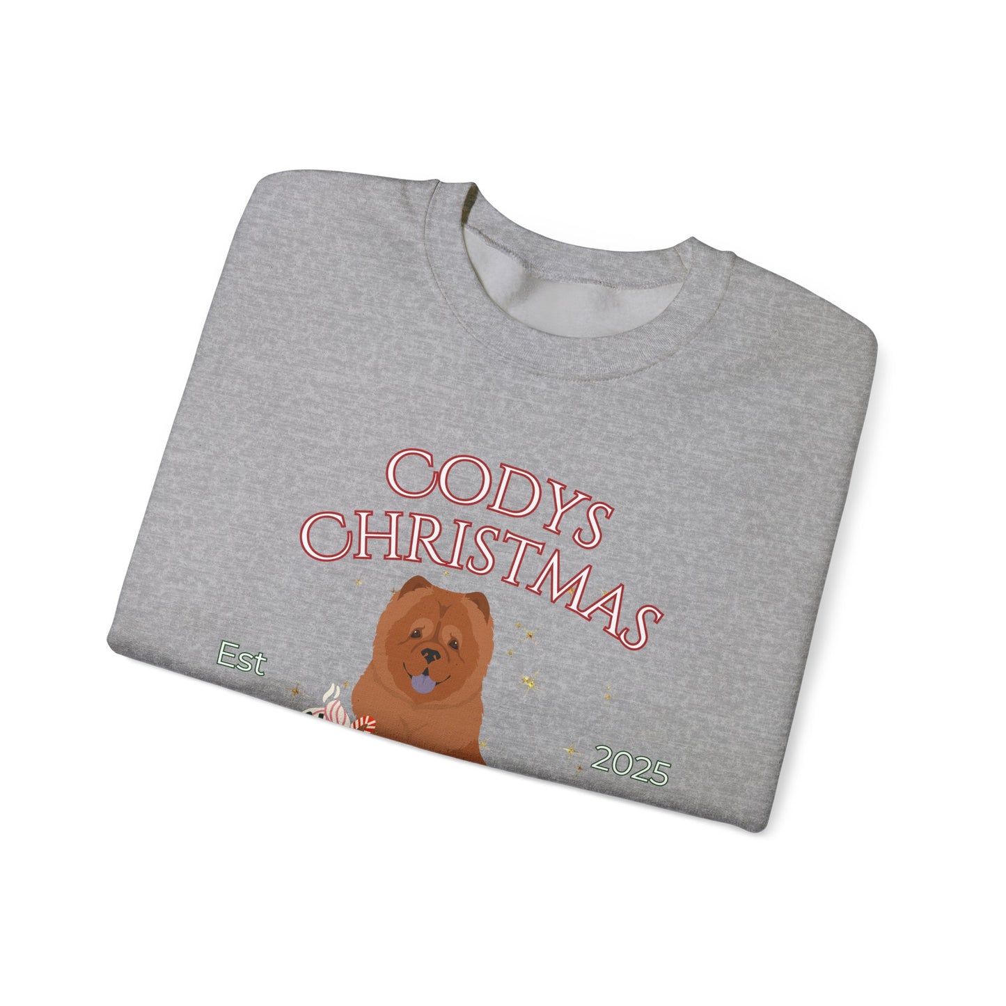 Chow Chow Dog Christmas Social Club Unisex Heavy Blend Crewneck Sweatshirt Custom Name