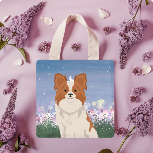 Papillon Dog Tote Bag 13x13