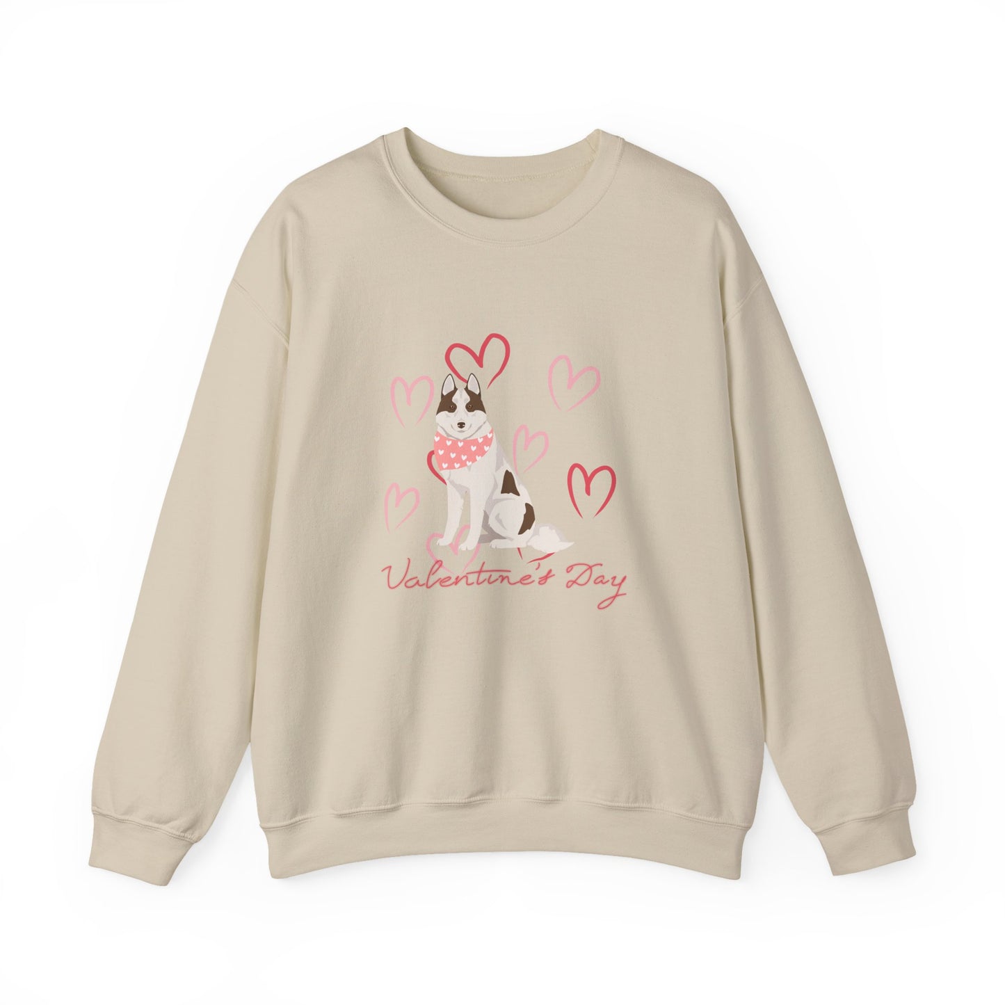 Siberian Husky Dog Valentines Day Unisex Heavy Blend Crewneck Sweatshirt