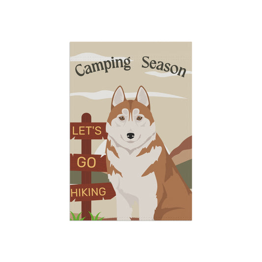 Siberian Husky Dog Camping Garden Flag