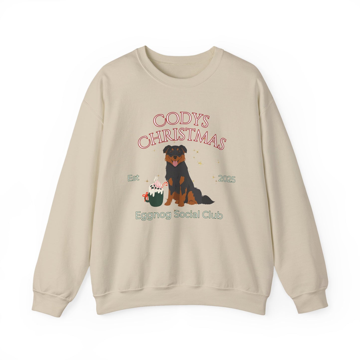 English Shepherd Dog Christmas Social Club Unisex Heavy Blend Crewneck Sweatshirt Custom Name