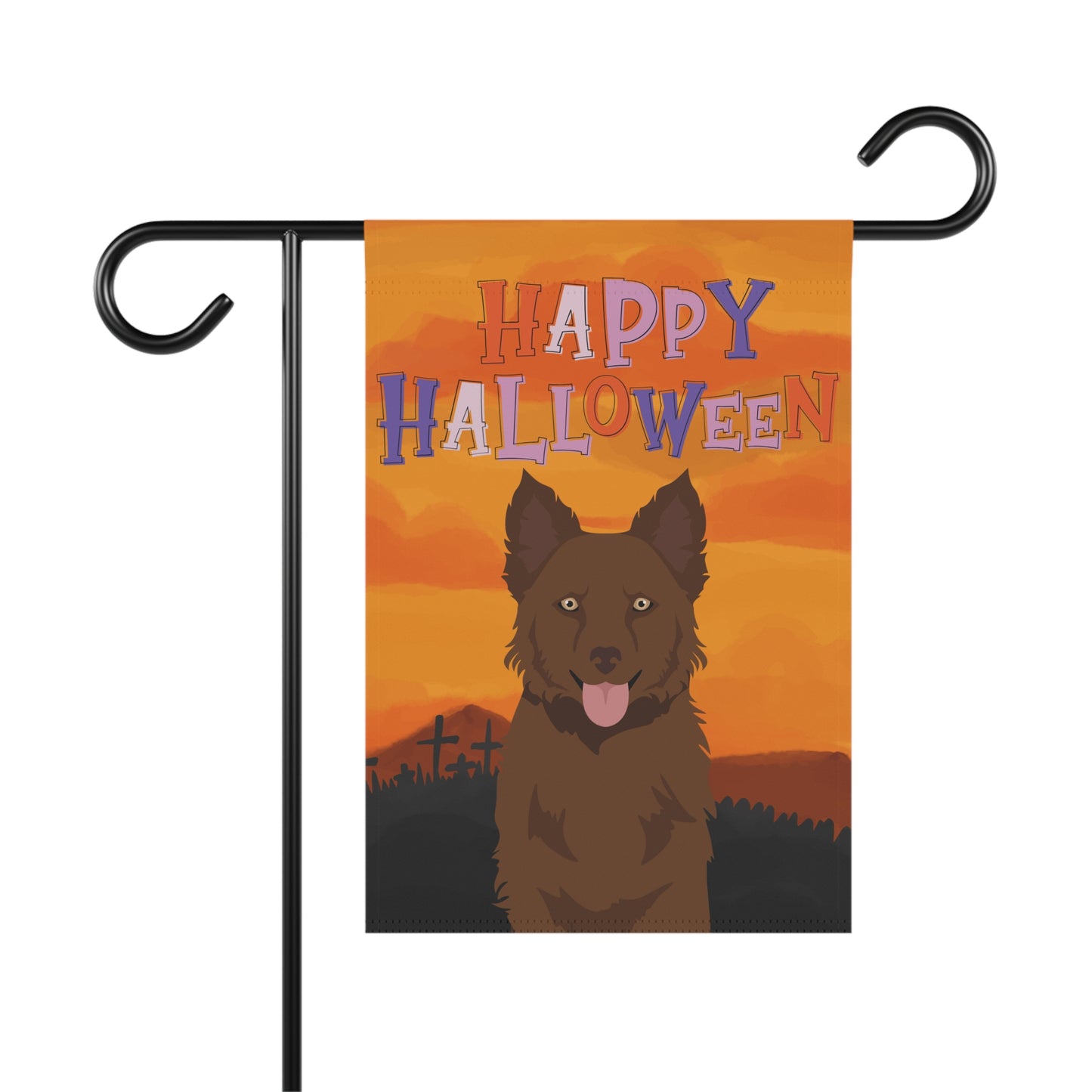 Mudi Dog Halloween Garden Flag
