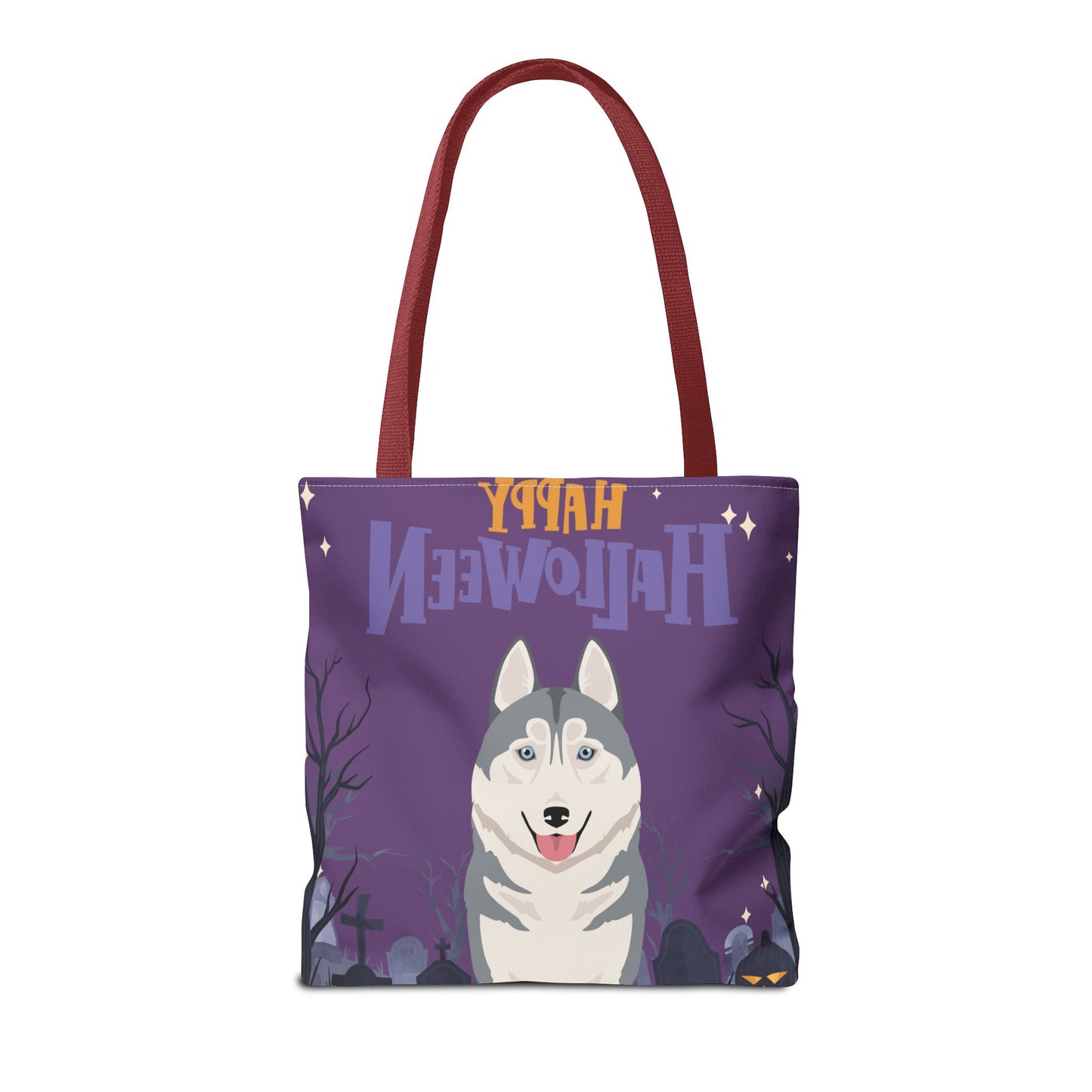 Siberian Husky Dog Happy Halloween Tote Bag 16x16