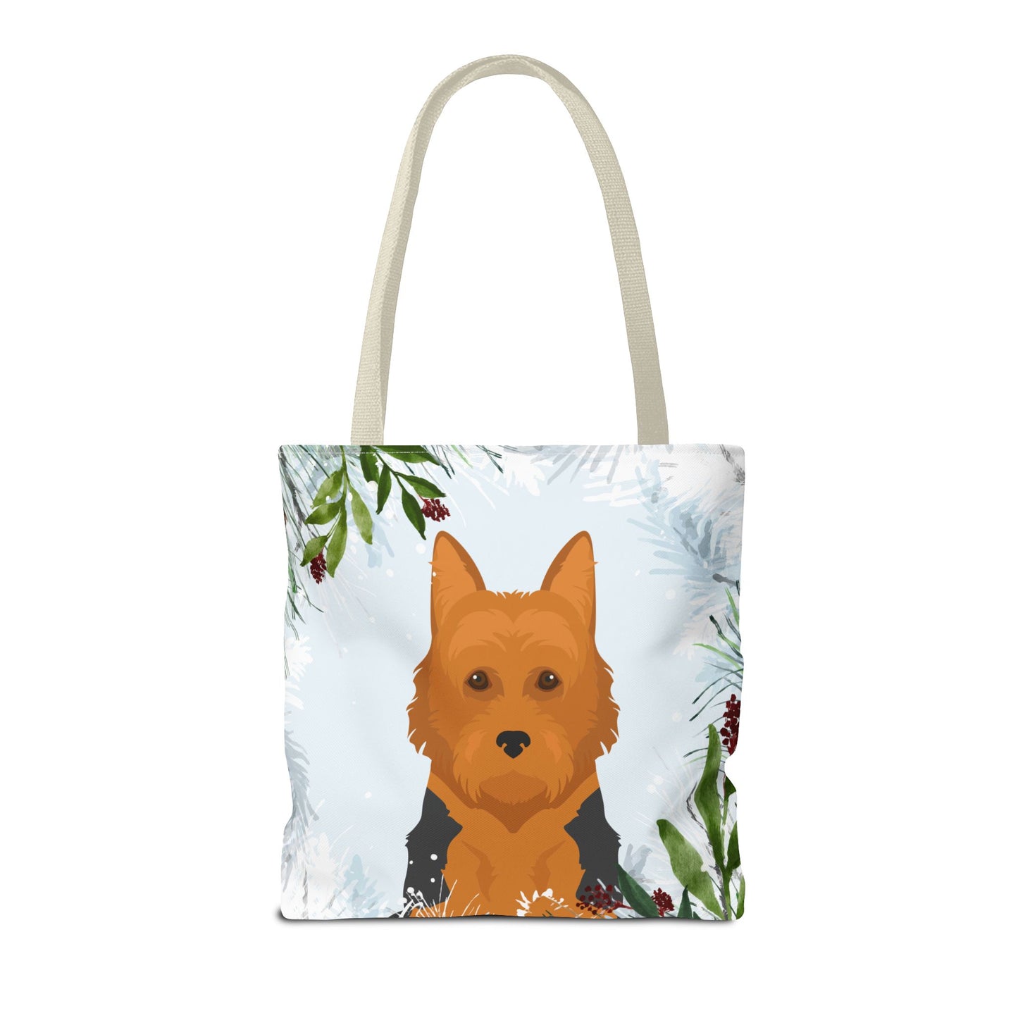 Australian Terrier Dog Christmas Holiday Tote Bag 16x16