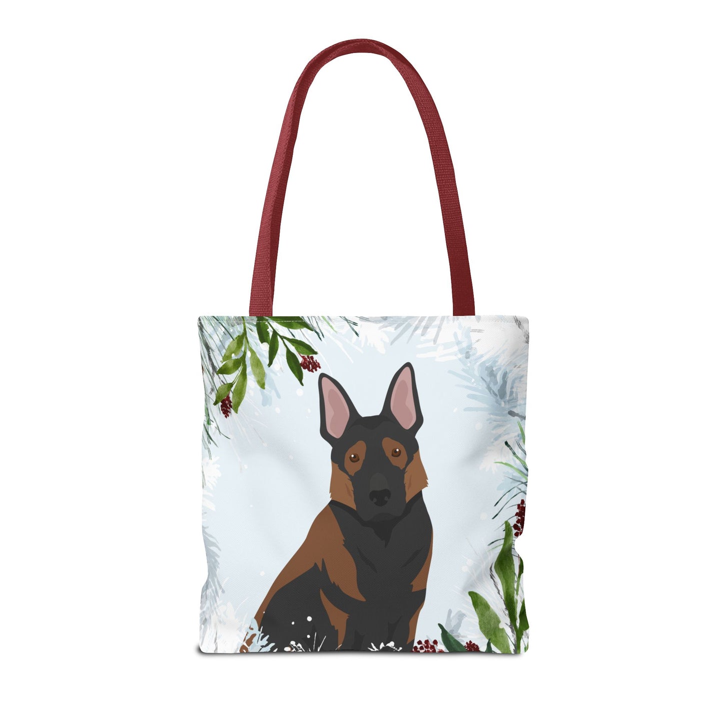 German Shepherd Dog Christmas Holiday Tote Bag 16x16