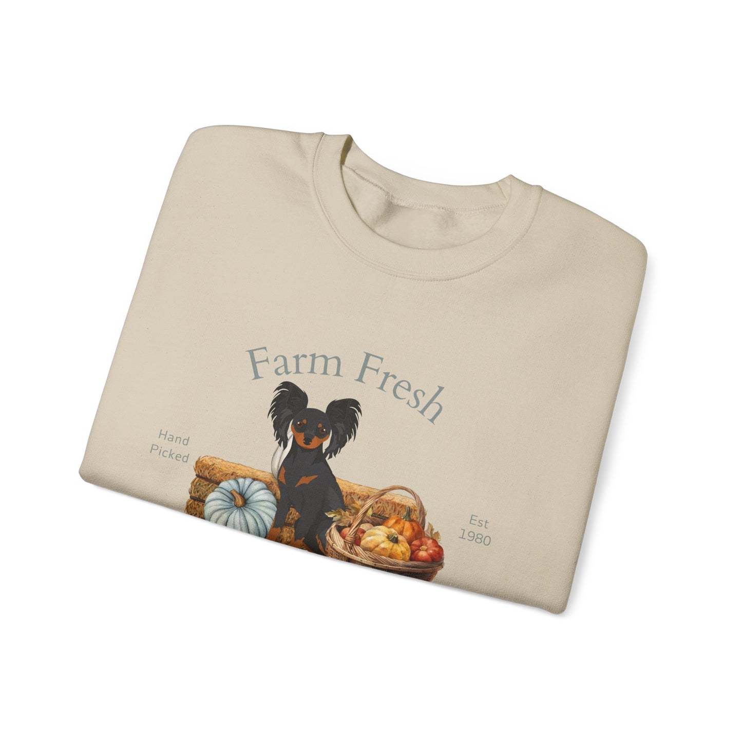 Russian Toy Terrier Dog Fall Farm Fresh Unisex Heavy Blend Crewneck Sweatshirt