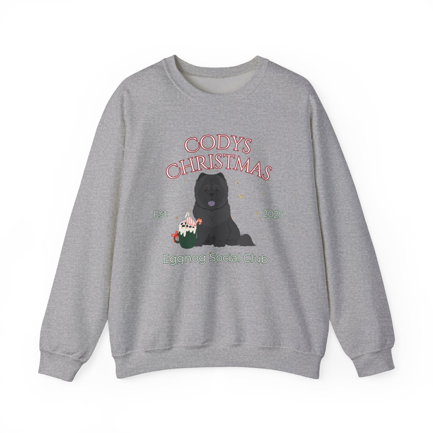 Chow Chow Dog Christmas Social Club Unisex Heavy Blend Crewneck Sweatshirt Custom Name
