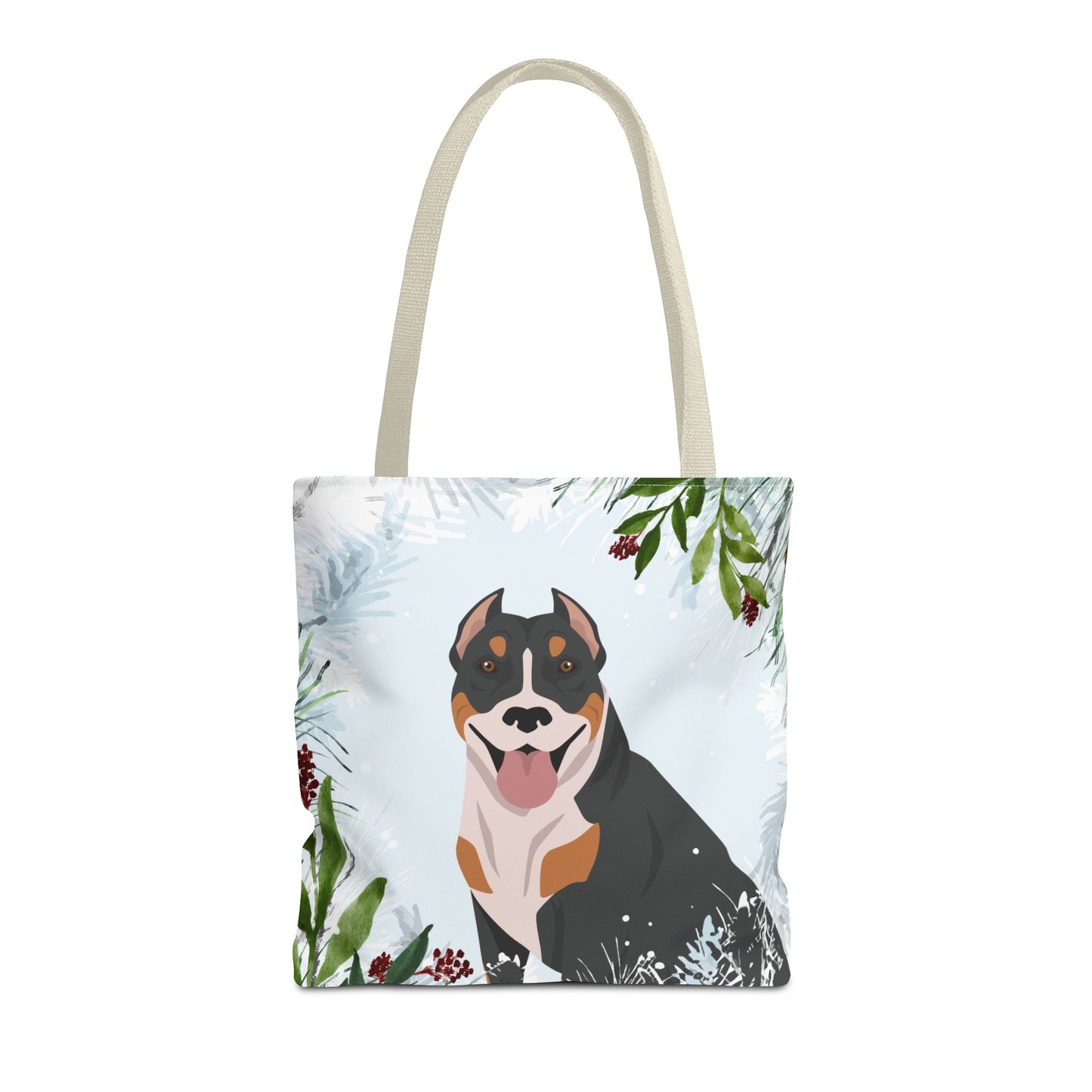 Pit Bull Dog Christmas Holiday Tote Bag 16x16
