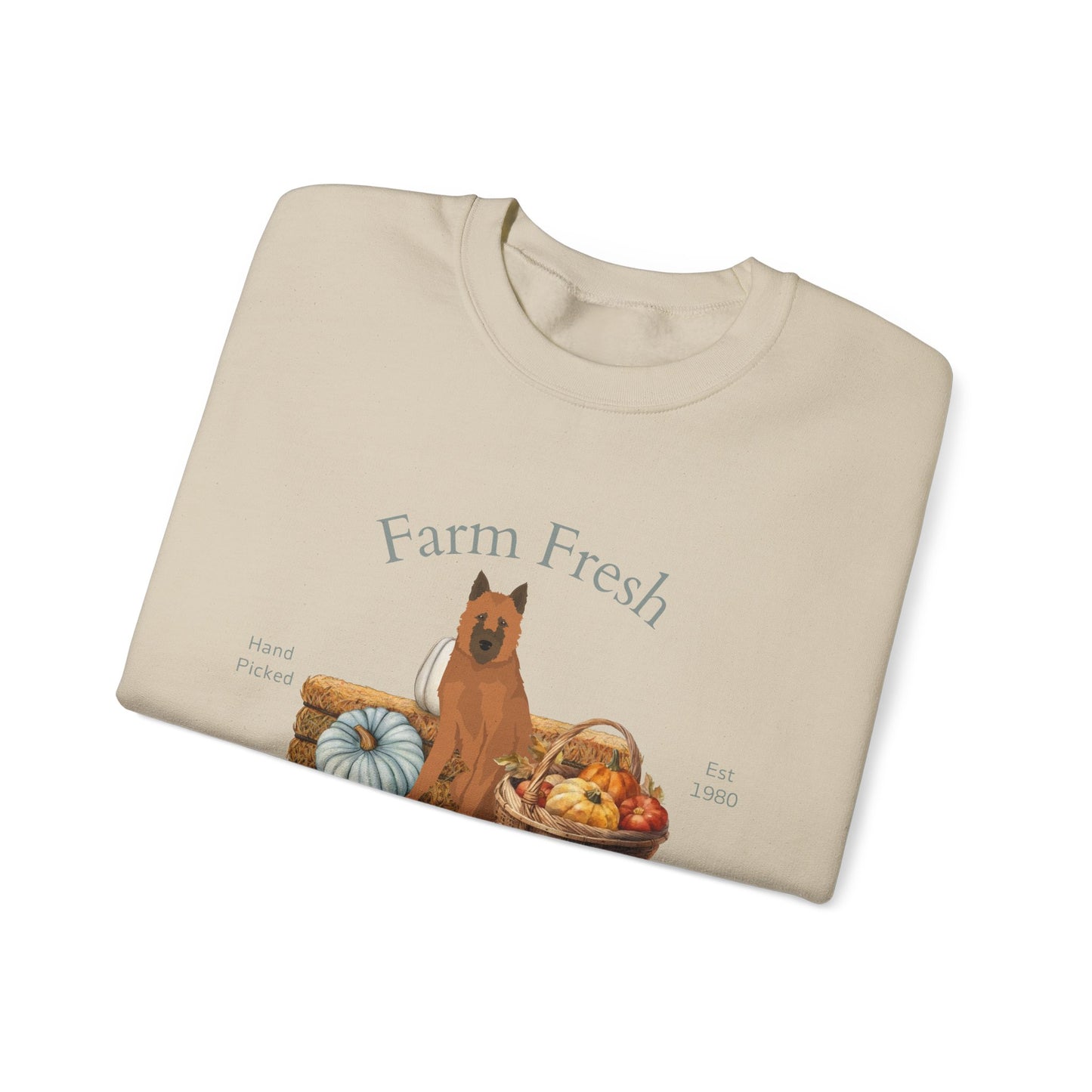 Belgian Laekenois Dog Fall Farm Fresh Unisex Heavy Blend Crewneck Sweatshirt