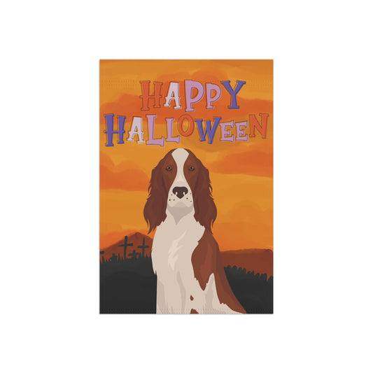 Irish Red and White Setter Dog Halloween Garden Flag