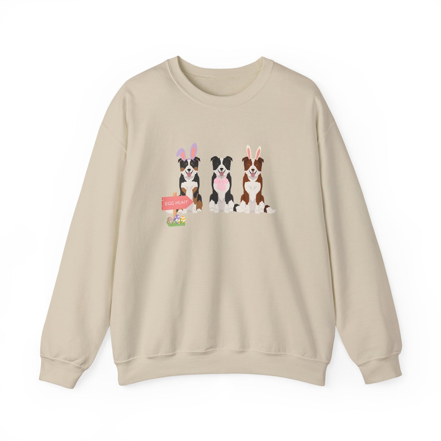 Border Collie Dog Easter Unisex Heavy Blend Crewneck Sweatshirt, Easter, Cute Dog Mom Gift