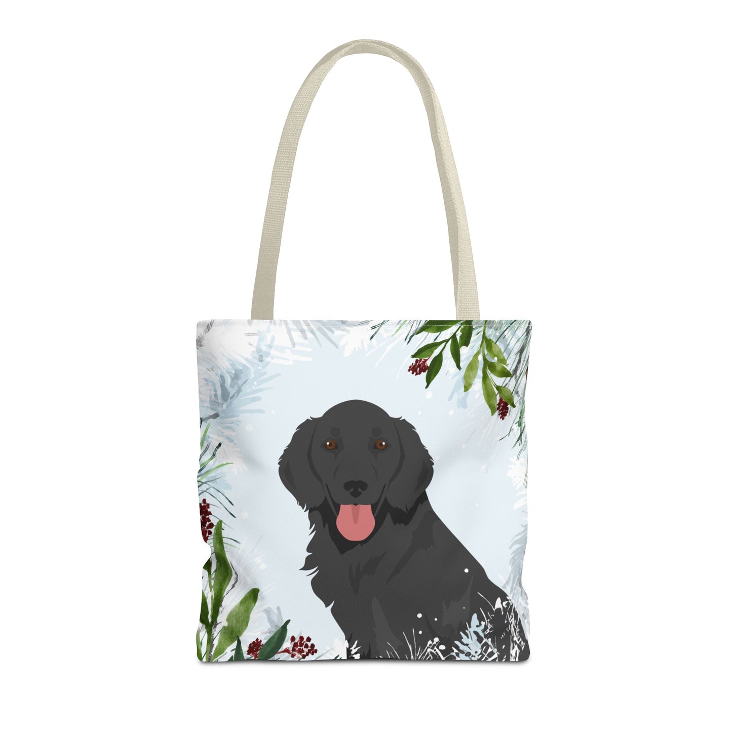 Flat Coated Retriever Dog Christmas Holiday Tote Bag 16x16