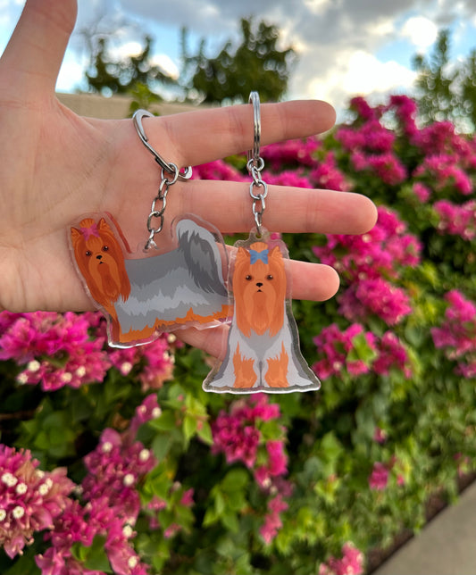 Yorkshire Terrier Dog 2.5in Acrylic Keychain