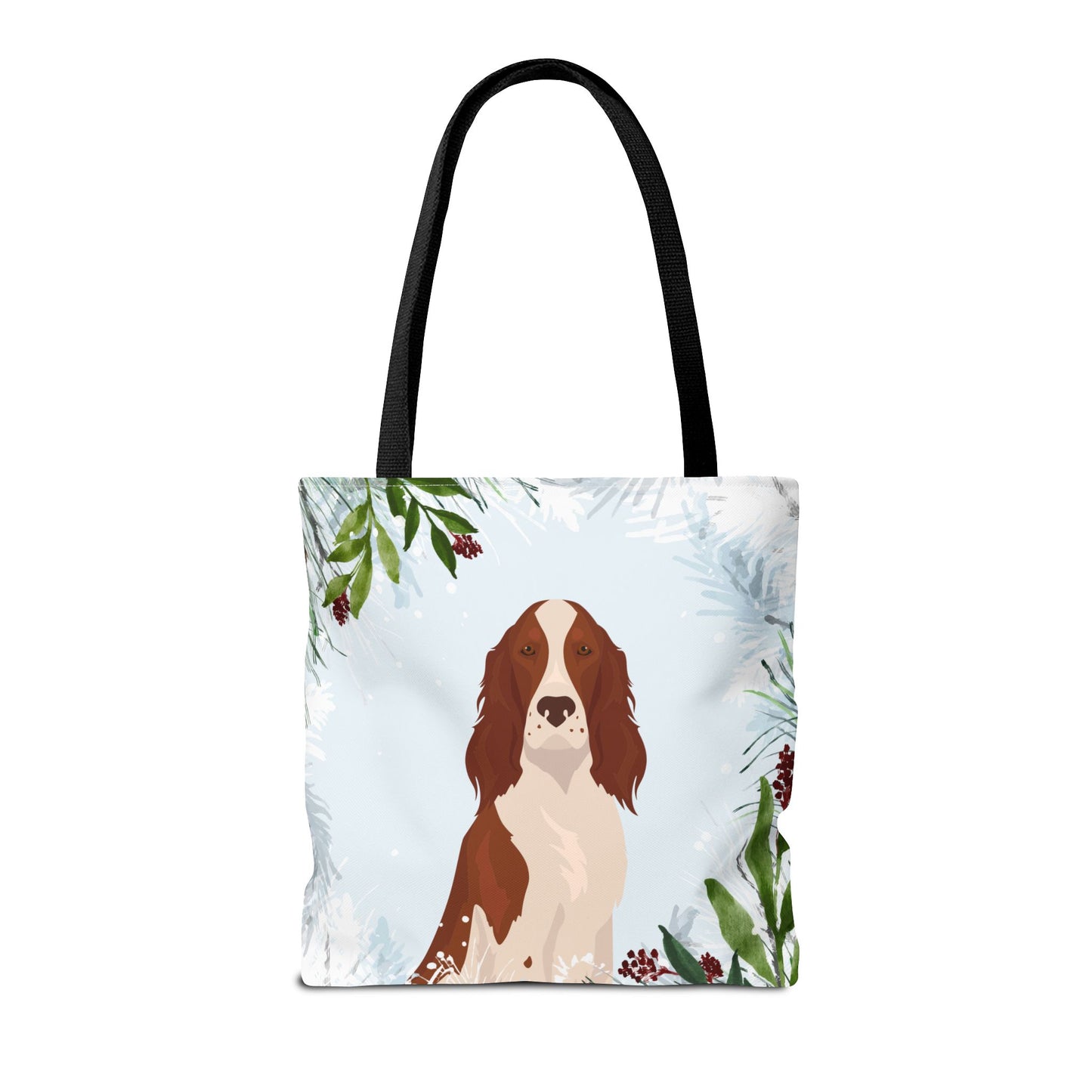 Irish Red and White Setter Dog Christmas Holiday Tote Bag 16x16