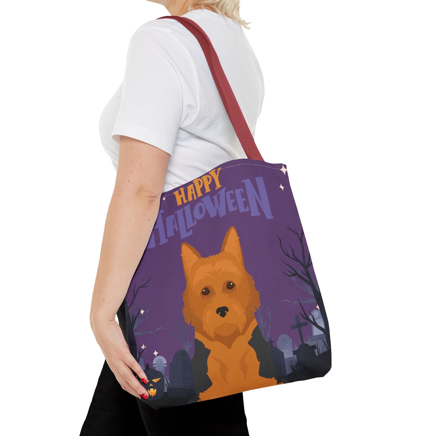 Australian Terrier Dog Happy Halloween Tote Bag 16x16