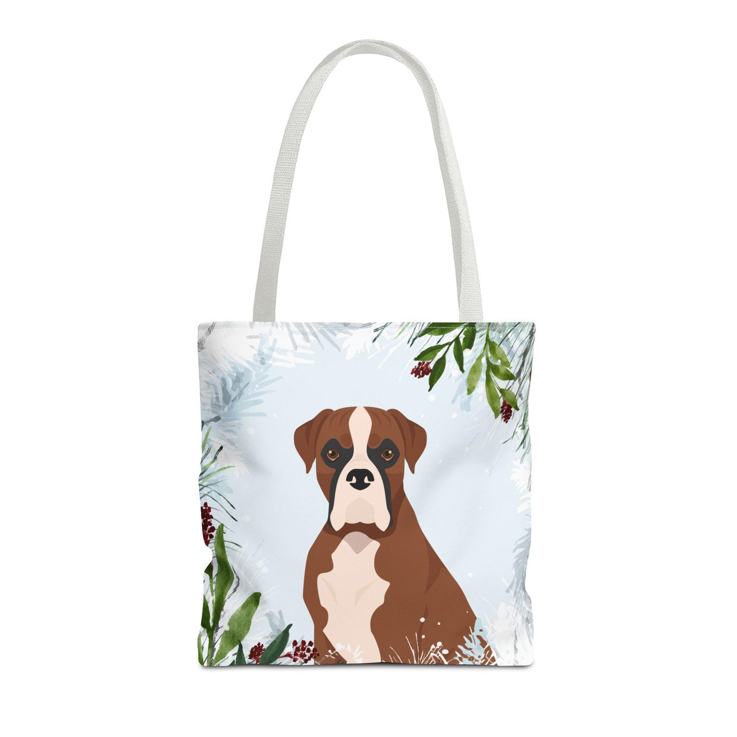 Boxer Dog Christmas Holiday Tote Bag 16x16