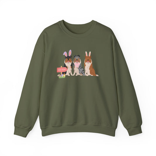 Collie Dog Easter Unisex Heavy Blend Crewneck Sweatshirt, easter, Cute Dog Mom Gift