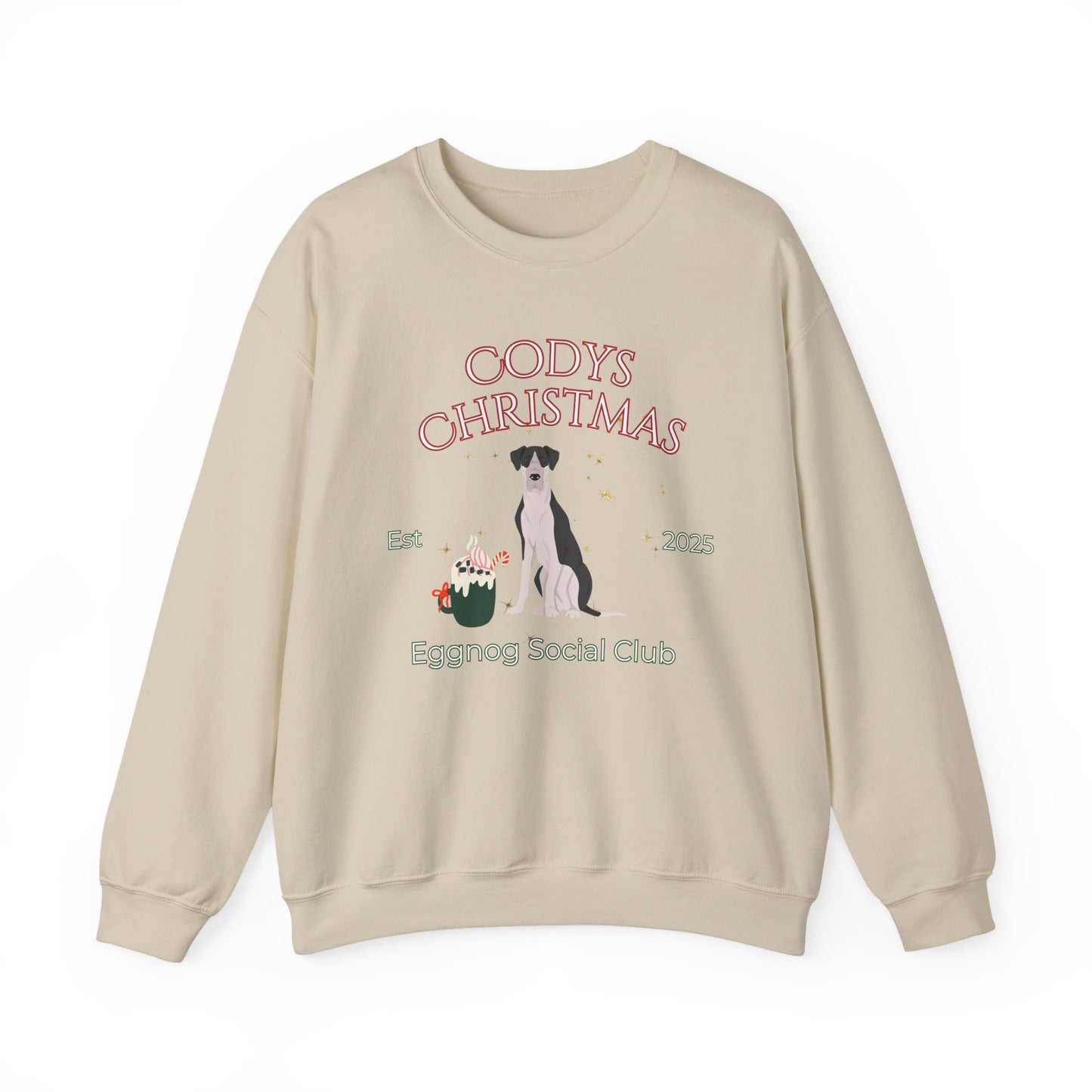 Great Dane Dog Christmas Social Club Unisex Heavy Blend Crewneck Sweatshirt Custom Name