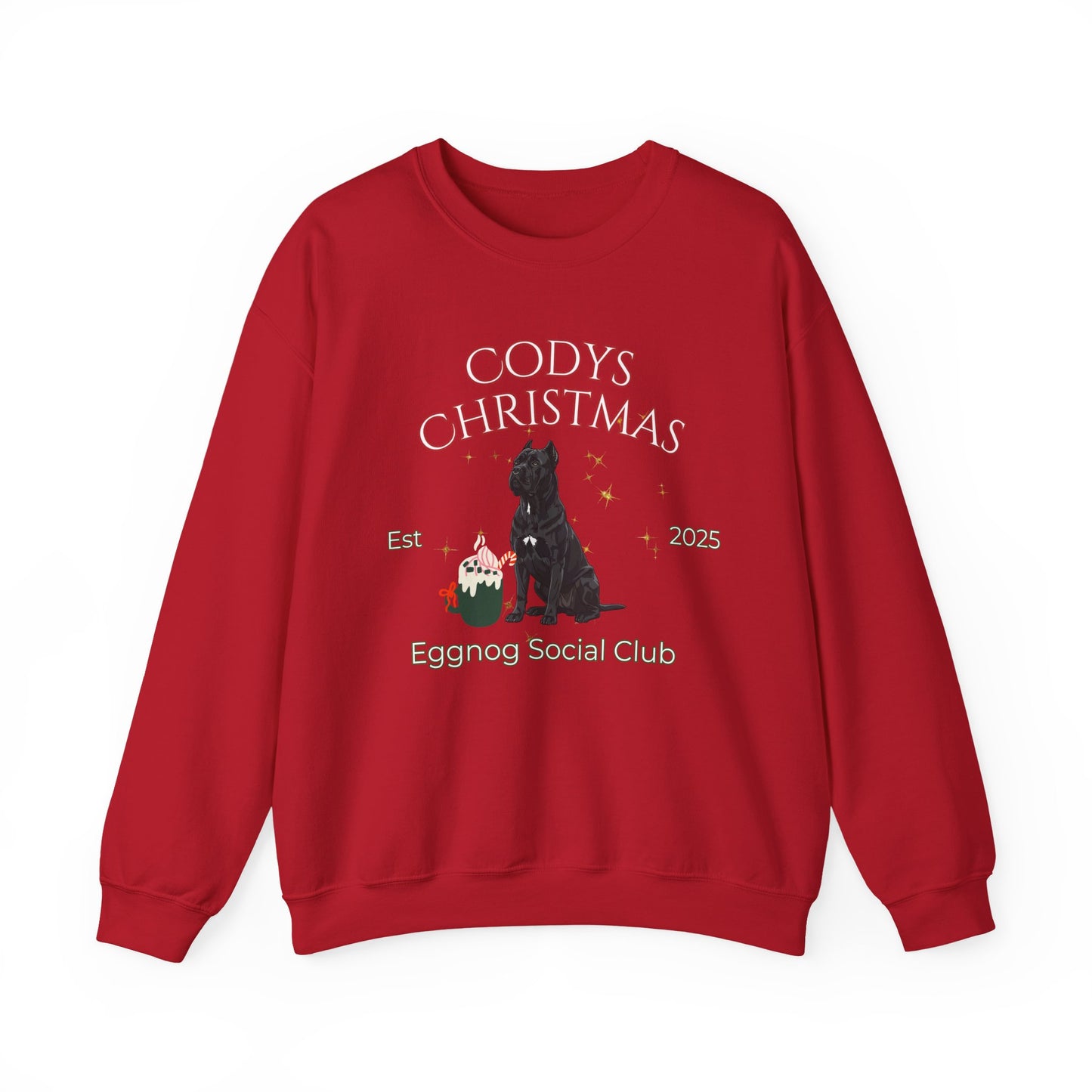 Cane Corso Dog Christmas Social Club Unisex Heavy Blend Crewneck Sweatshirt Custom Name