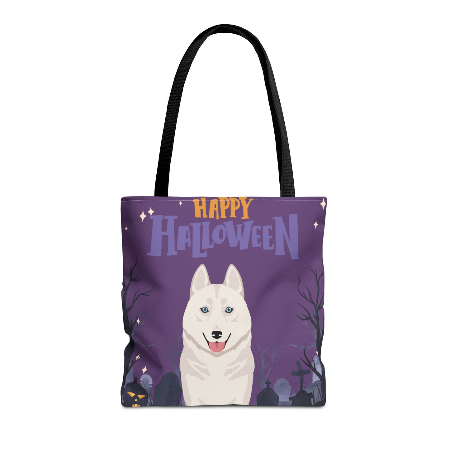 Siberian Husky Dog Happy Halloween Tote Bag 16x16