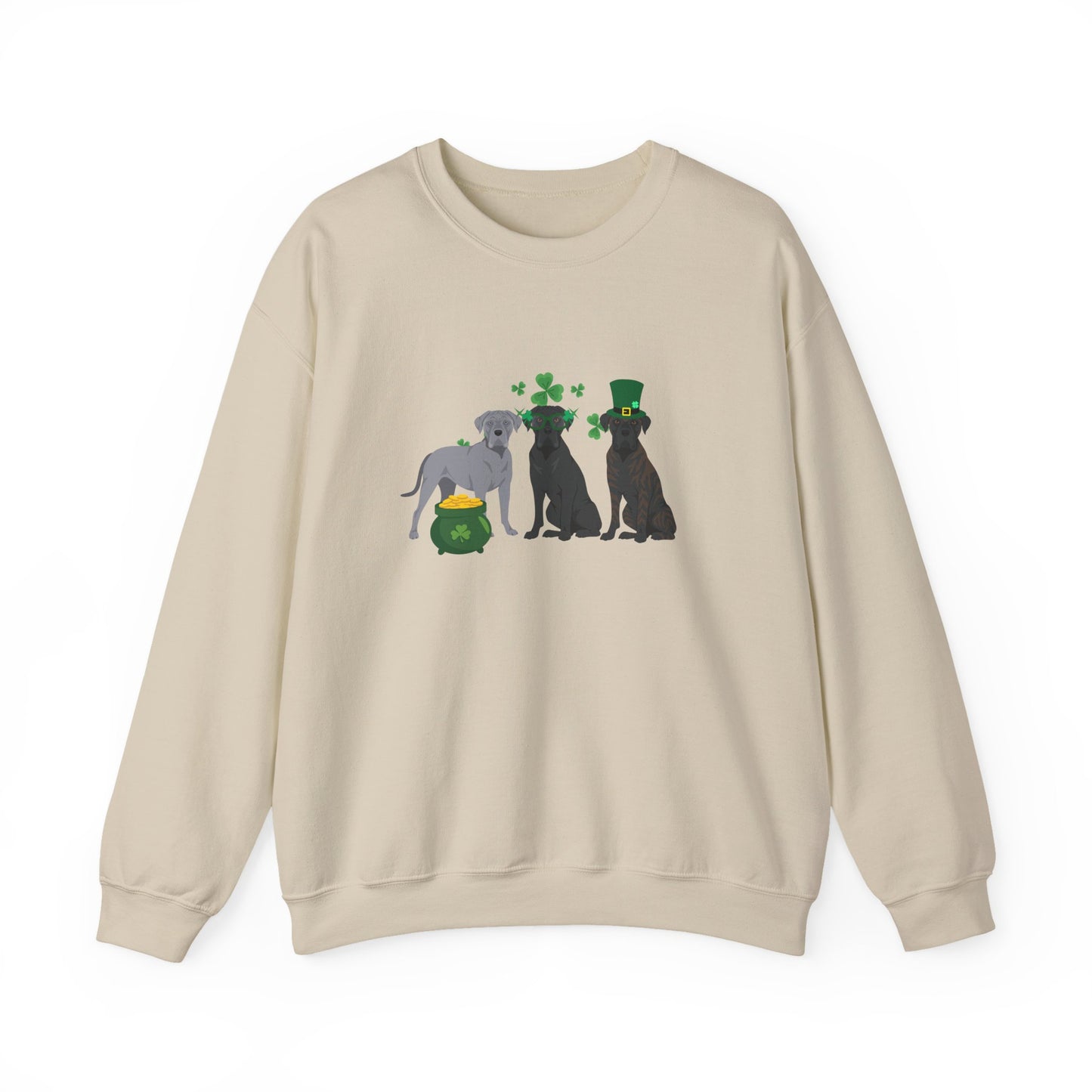 Cane Corso Dog St Patricks Day Unisex Heavy Blend Crewneck Sweatshirt, St Pattys day, Cute Dog Mom Gift