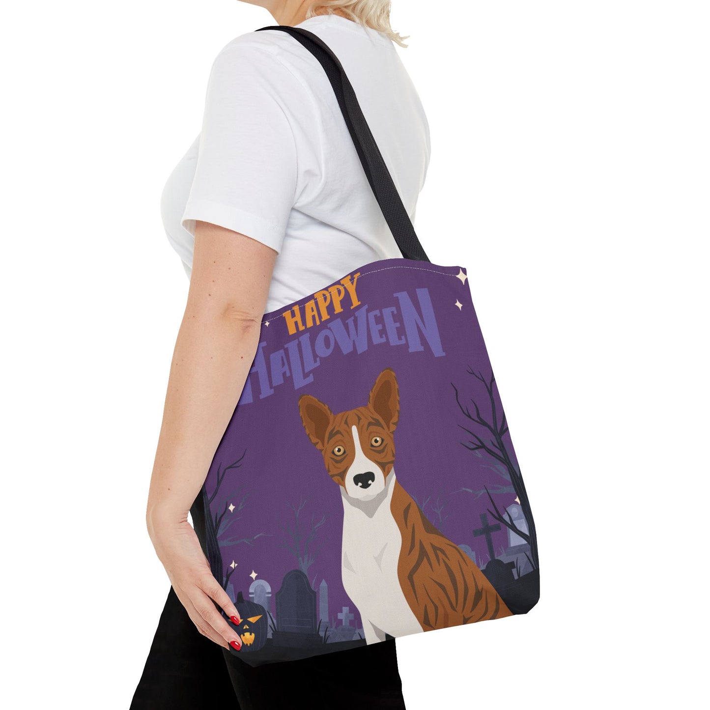 Basenji Dog Happy Halloween Tote Bag 16x16