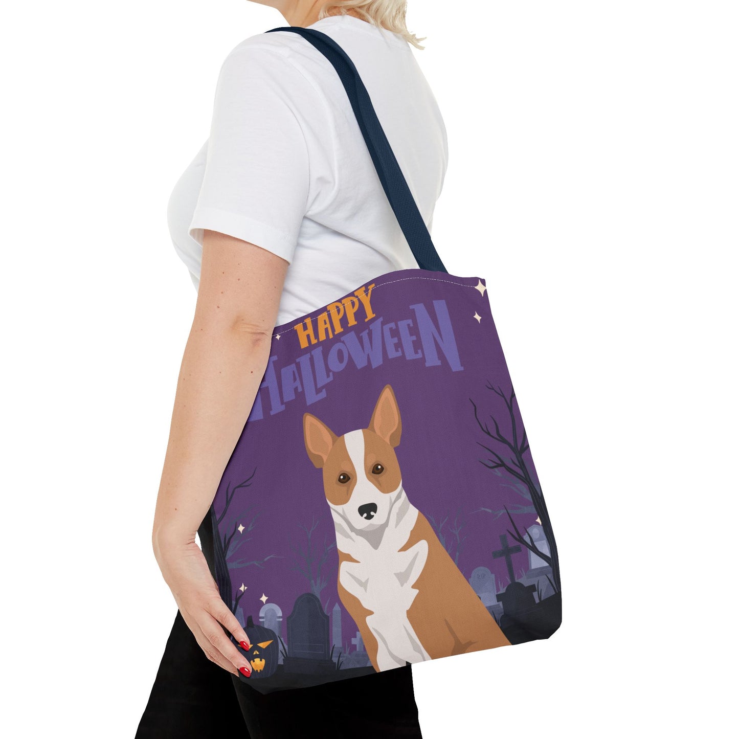 Canaan Dog Dog Happy Halloween Tote Bag 16x16