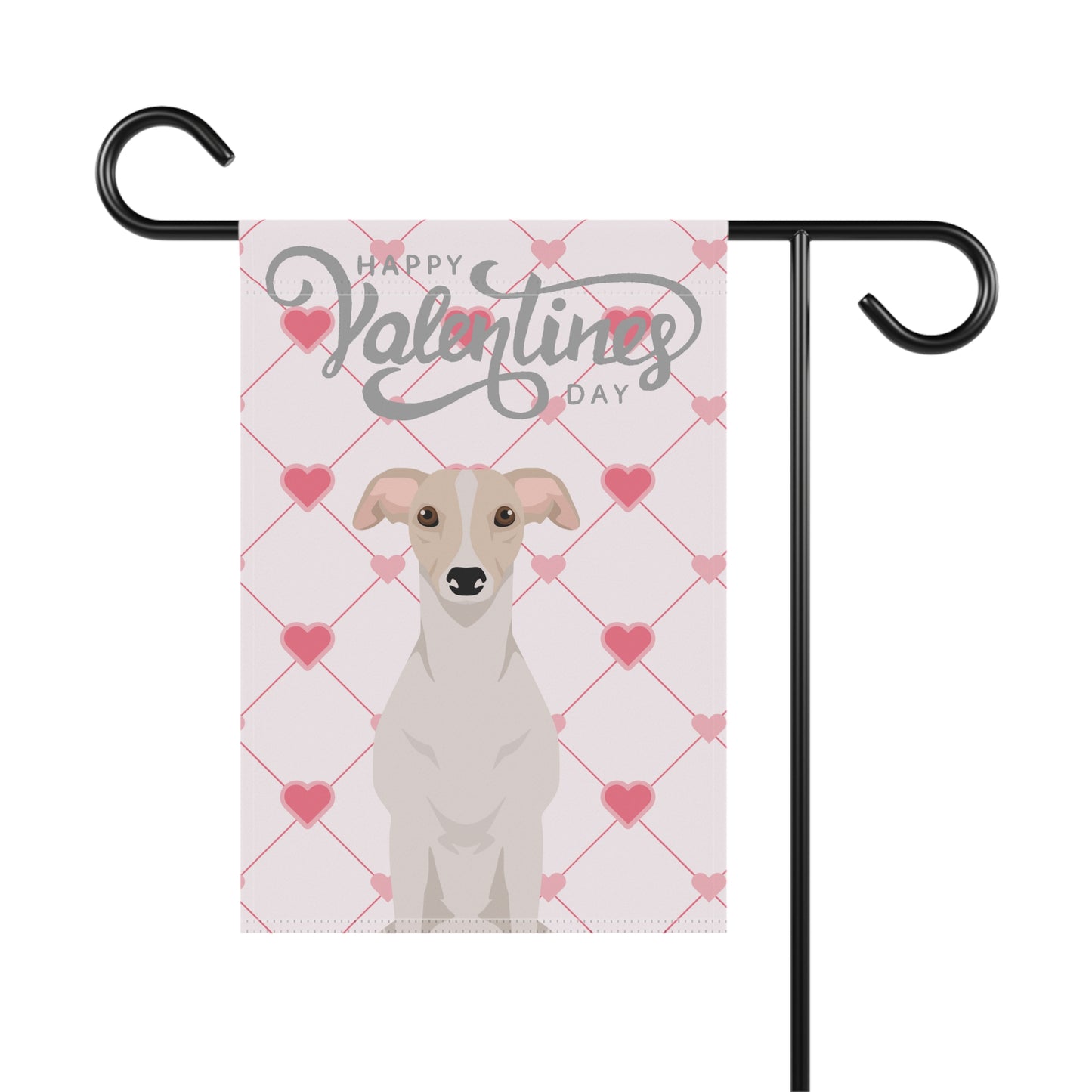 Whippet Dog Valentines Day Garden Flag