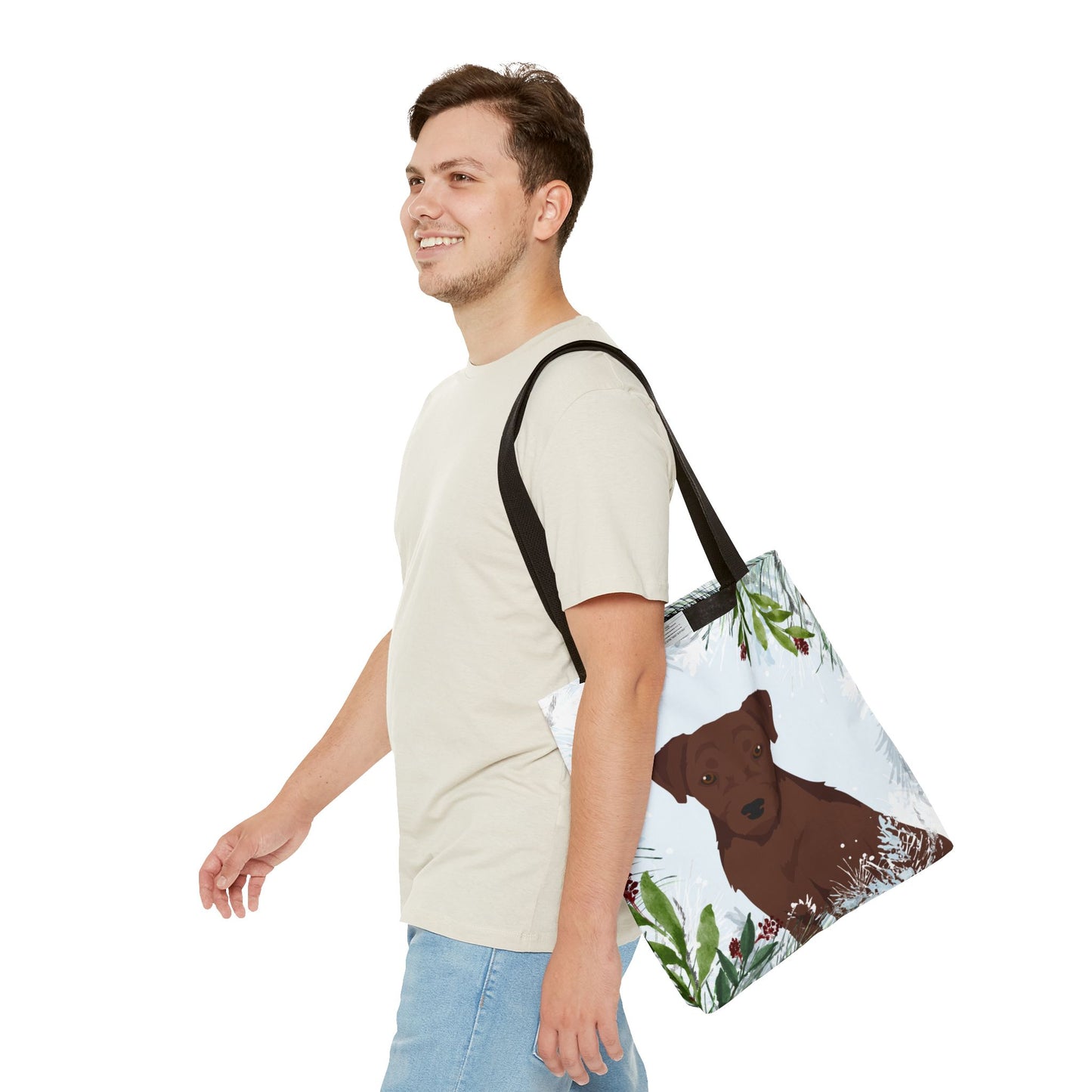 Patterdale Terrier Dog Christmas Holiday Tote Bag 16x16