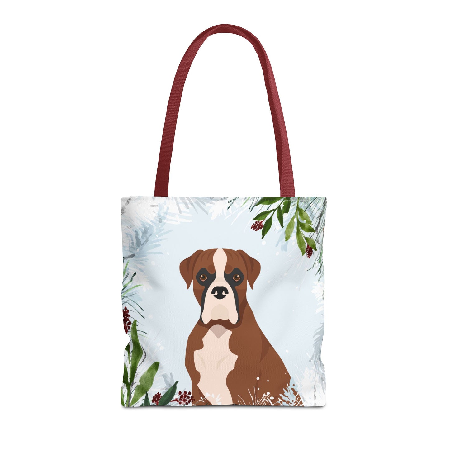 Boxer Dog Christmas Holiday Tote Bag 16x16