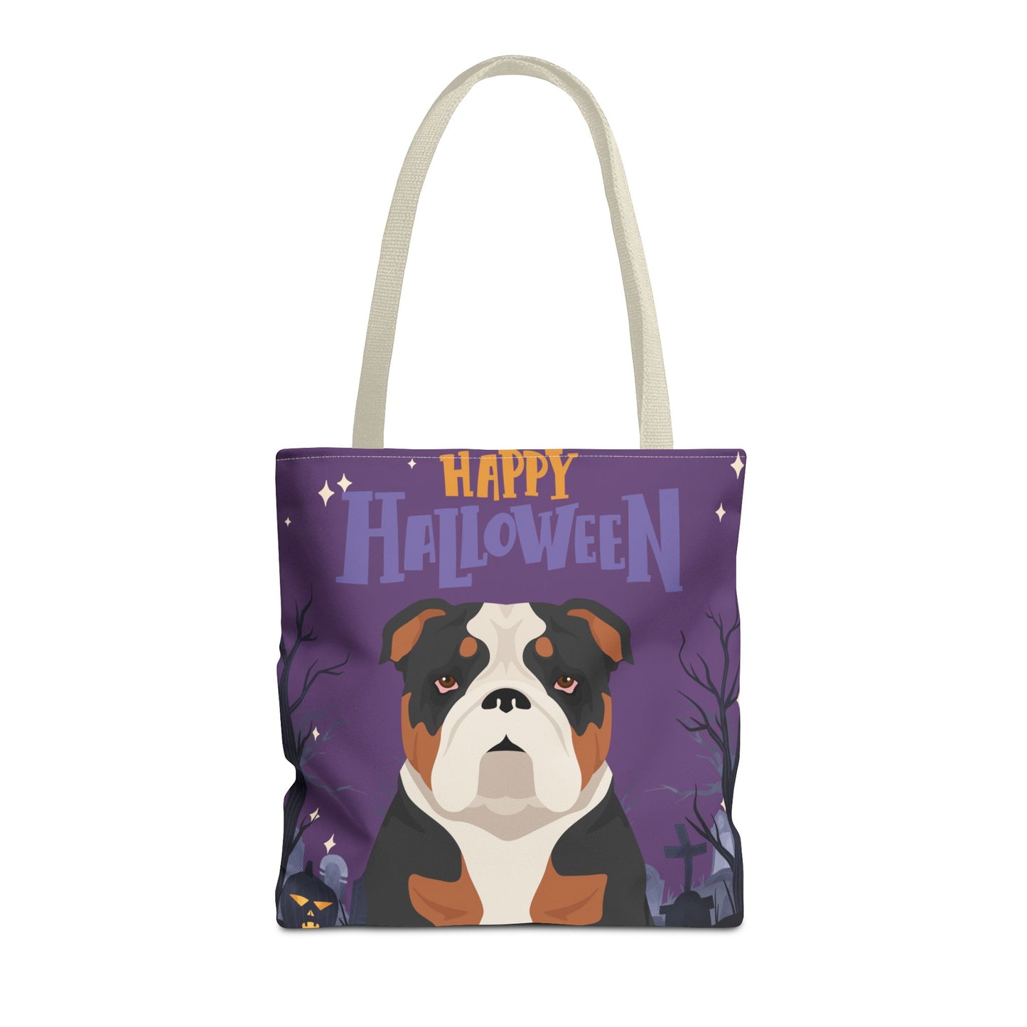 Bulldog Dog Happy Halloween Tote Bag 16x16