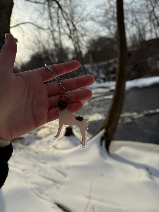 Toy Fox Terrier Dog 2.5in Acrylic Keychain