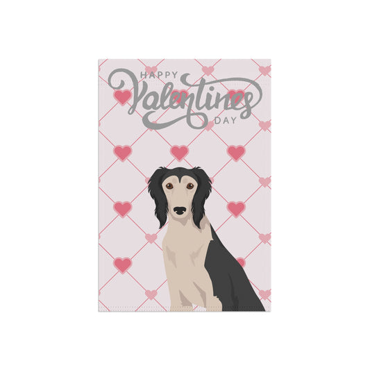 Saluki Dog Valentines Day Garden Flag