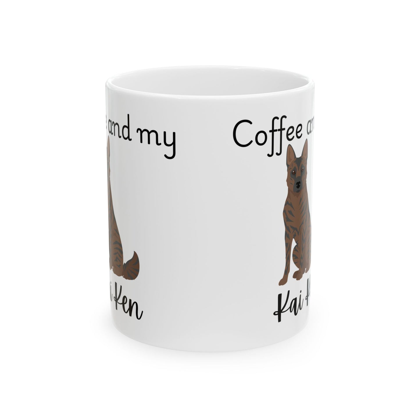 Coffee and My Kai Ken Ceramic Mug | Dog Lover Gift, Pet Owner Cup, Cute Mug for Dog Moms, Funny Mug for Coffee Lovers