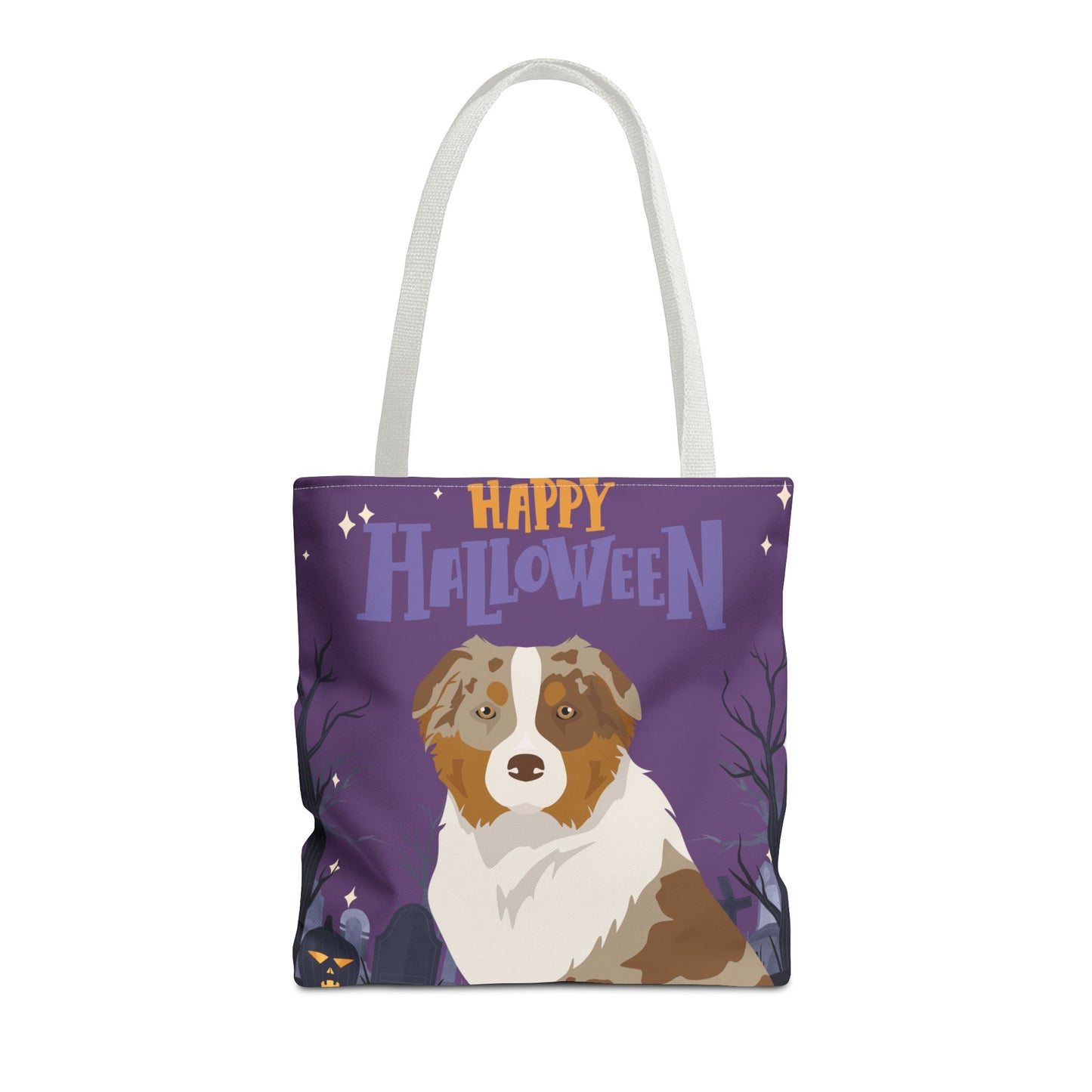 Australian Shepherd Dog Happy Halloween Tote Bag 16x16