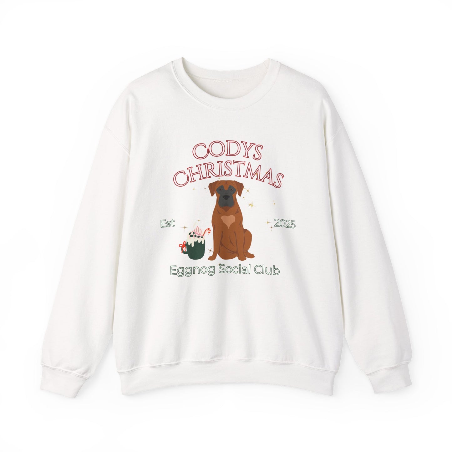 Boerboel Dog Christmas Social Club Unisex Heavy Blend Crewneck Sweatshirt Custom Name