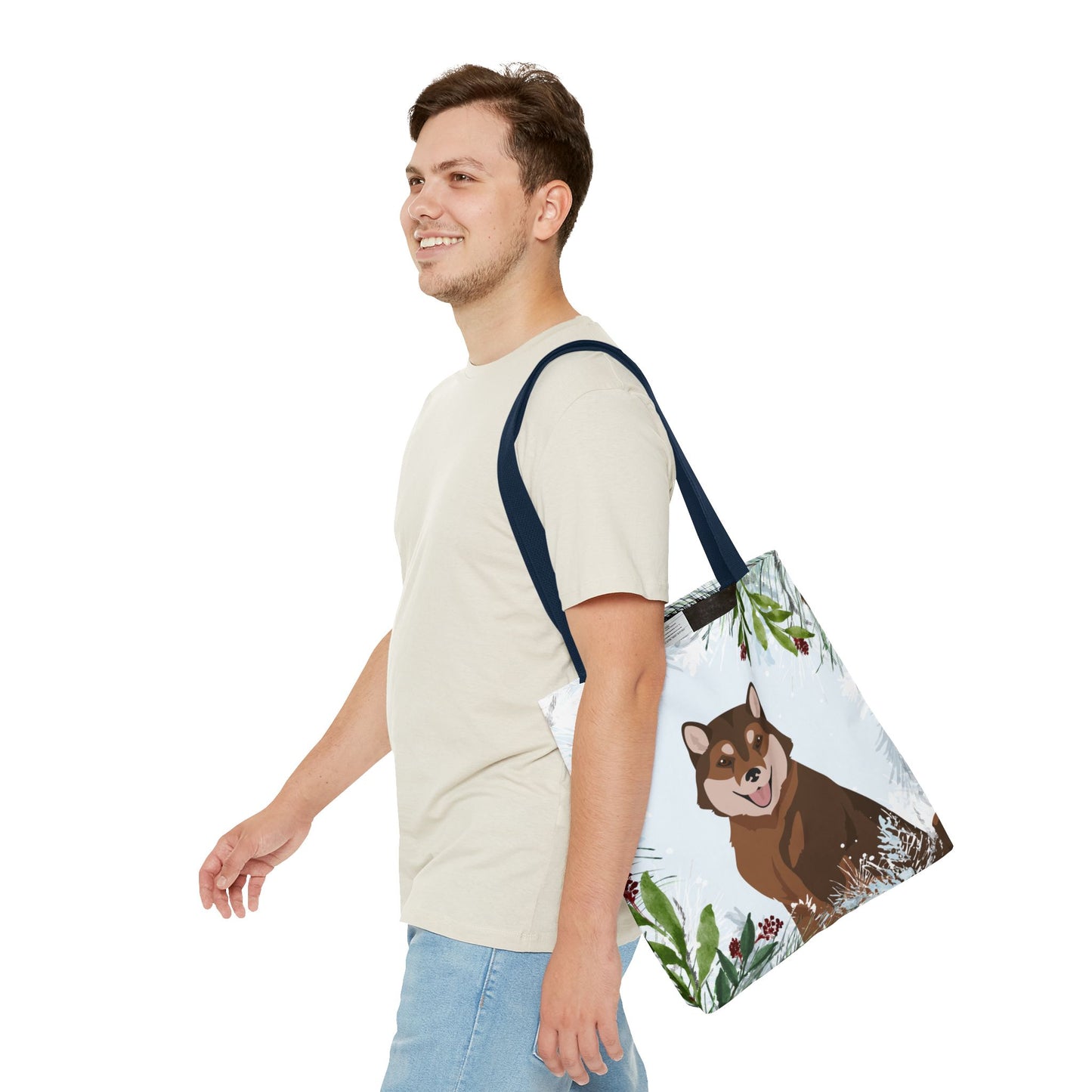 Hokkaido Dog Christmas Holiday Tote Bag 16x16