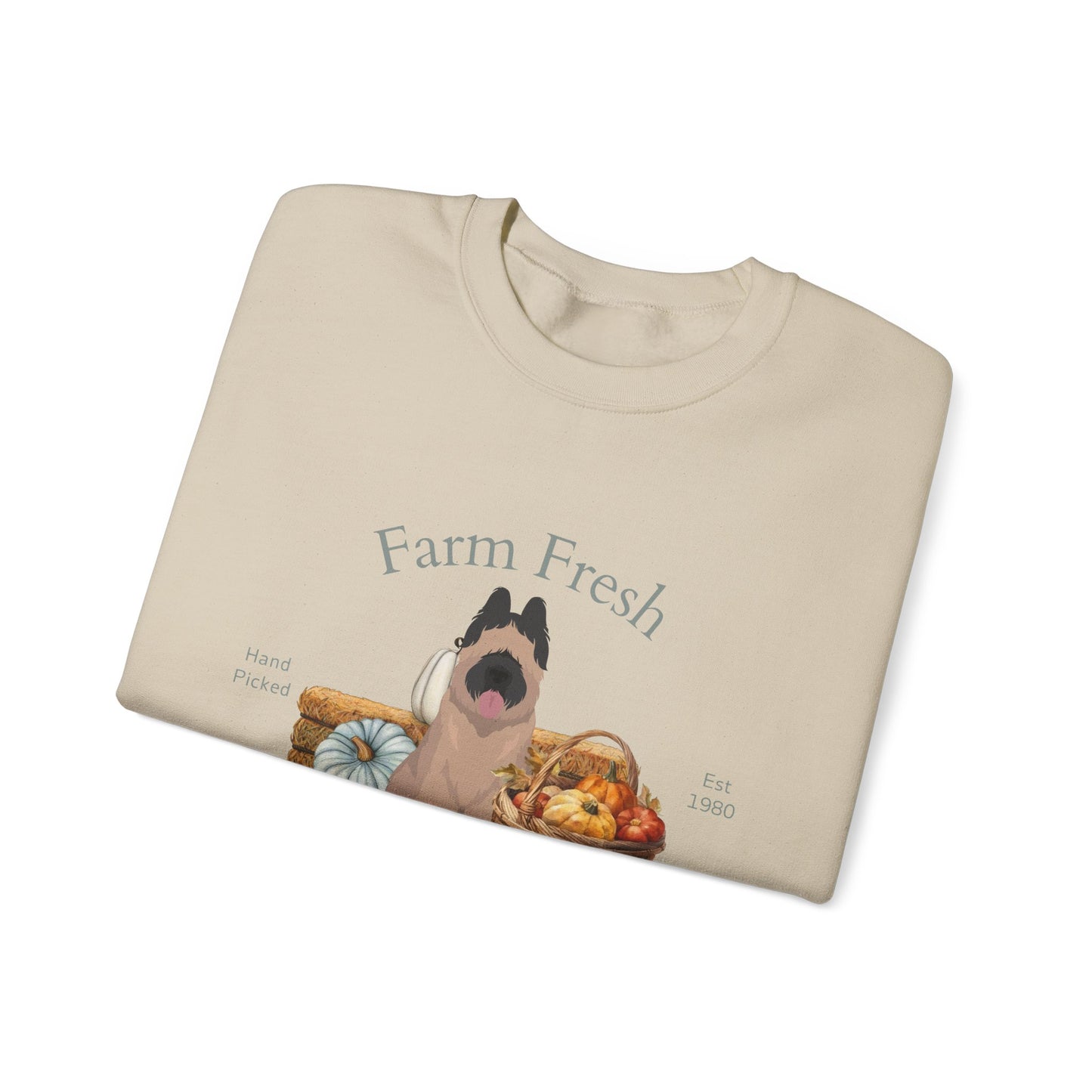 Briard Dog Fall Farm Fresh Unisex Heavy Blend Crewneck Sweatshirt