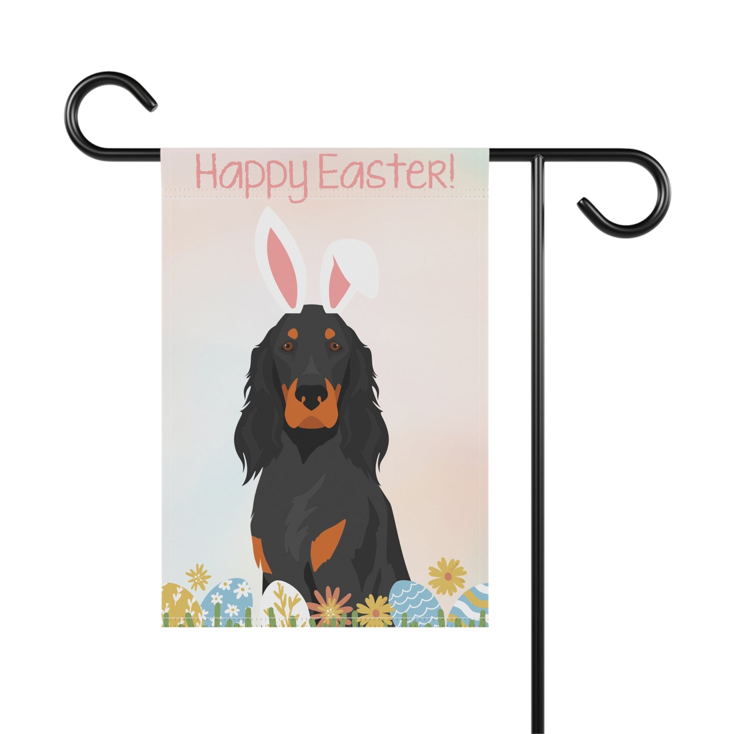 Gordon Setter Dog Happy Easter Garden Flag