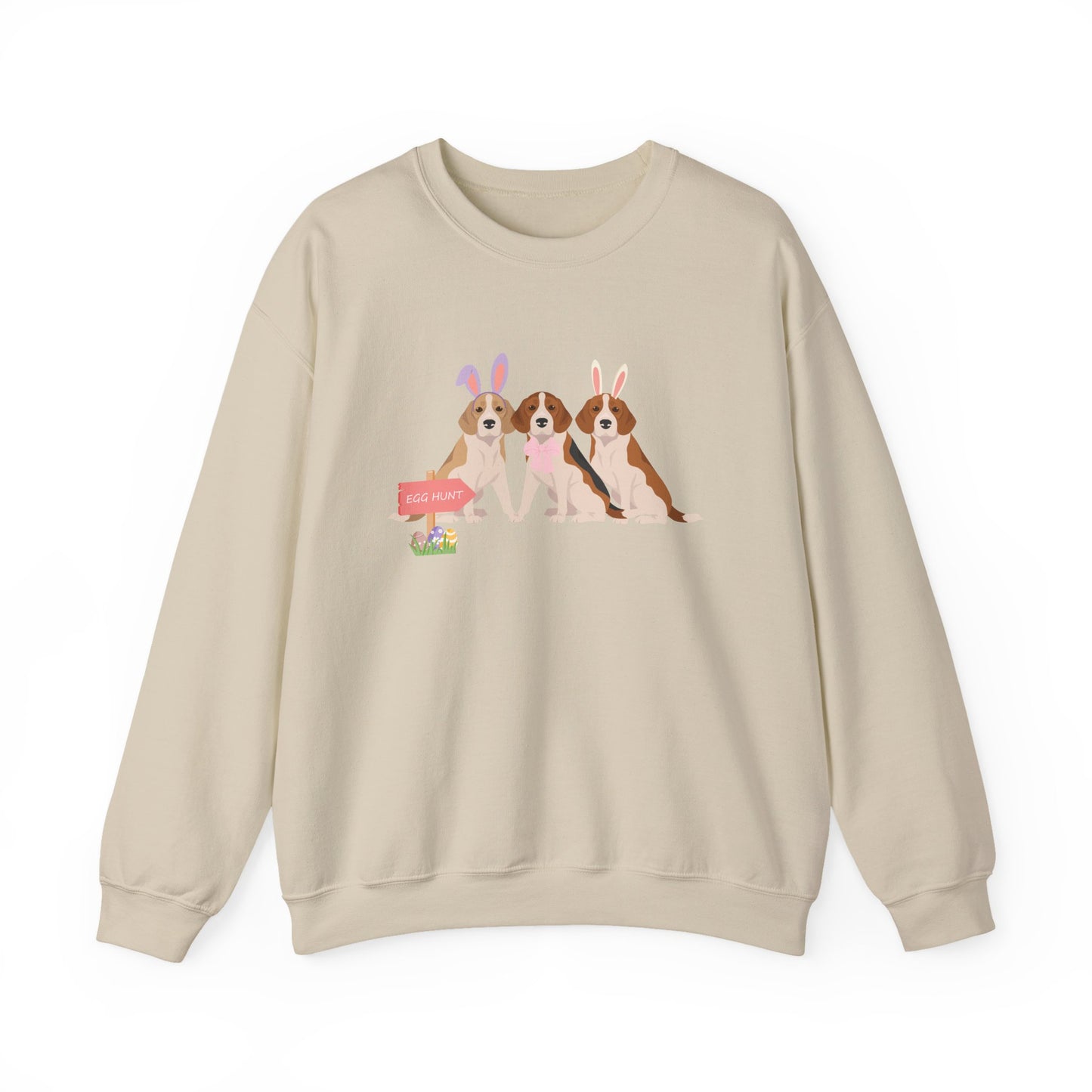 Beagle Dog Easter Unisex Heavy Blend Crewneck Sweatshirt, Easter, Cute Dog Mom Gift