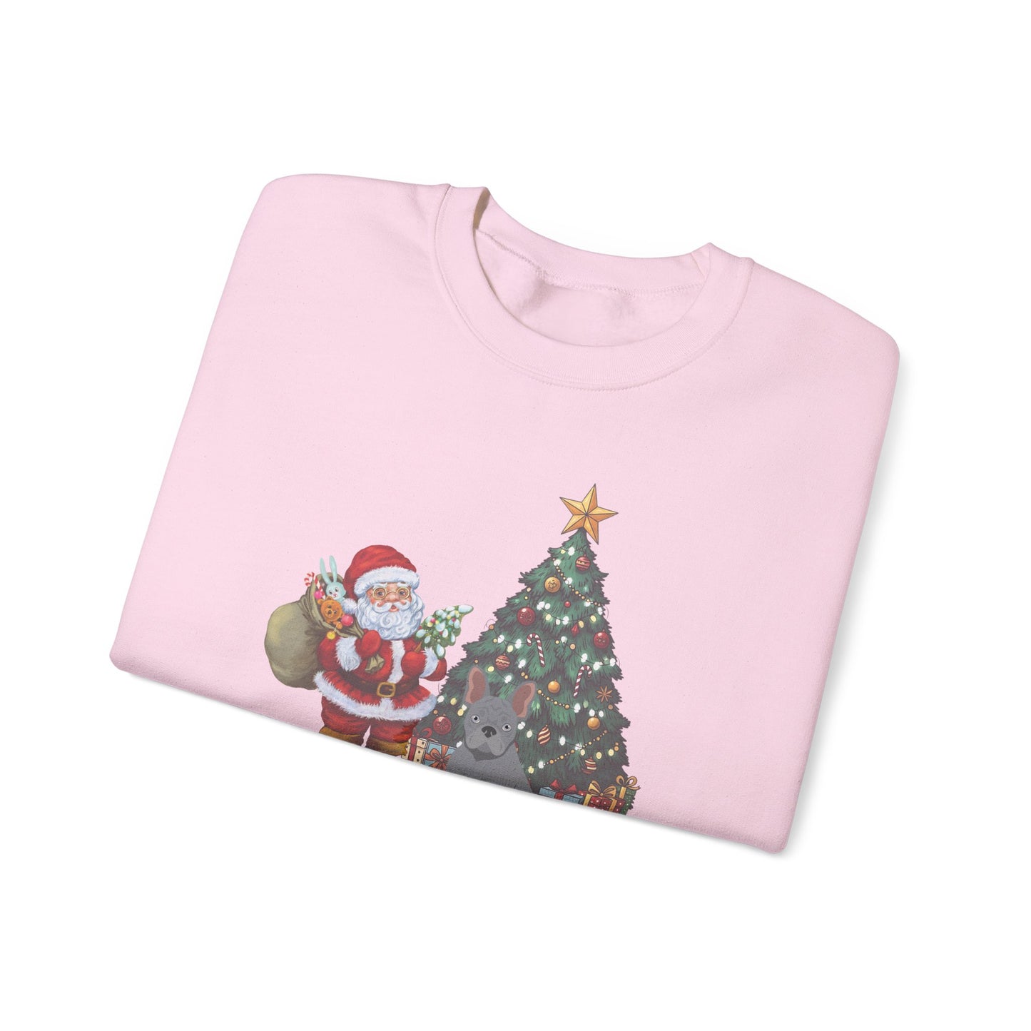 French Bulldog Dog Santa's Little Helper Unisex Heavy Blend Crewneck Sweatshirt