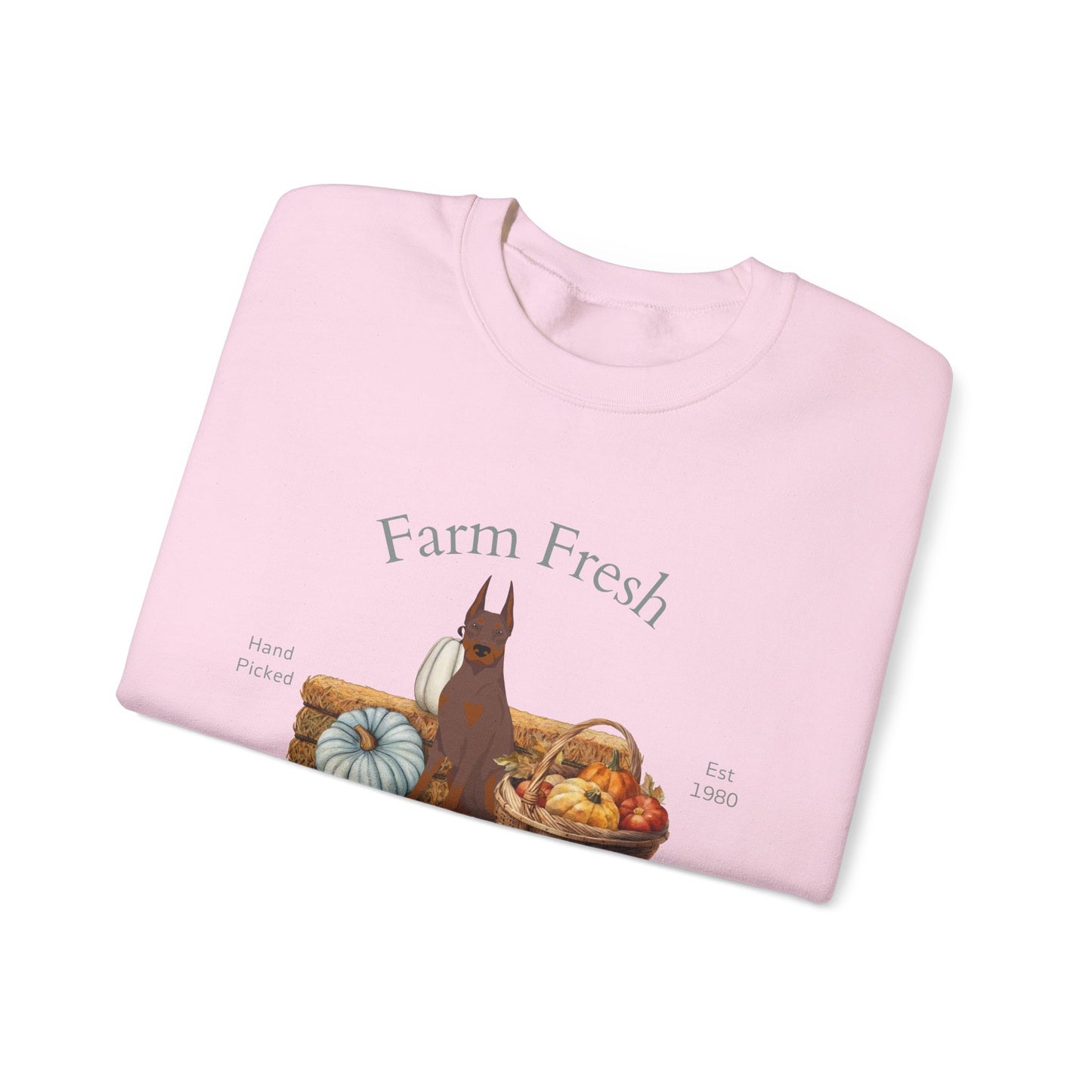 Doberman Pinscher Dog Fall Farm Fresh Unisex Heavy Blend Crewneck Sweatshirt