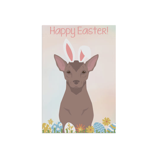 Xolo Dog Happy Easter Garden Flag