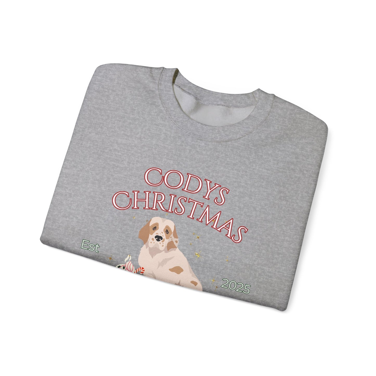 Clumber Spaniel Dog Christmas Social Club Unisex Heavy Blend Crewneck Sweatshirt Custom Name